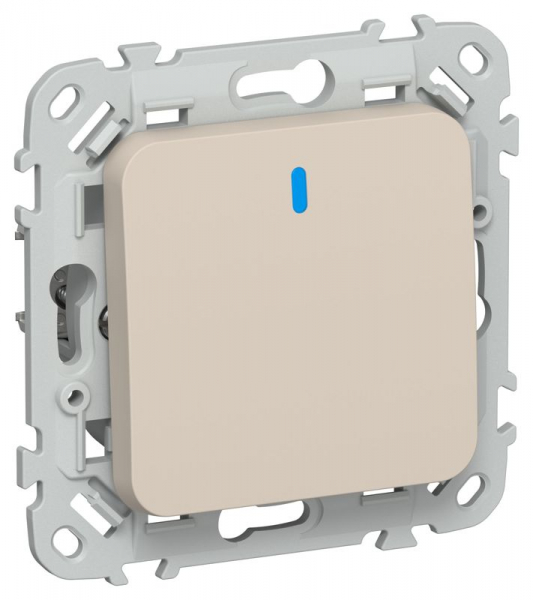 Выключатель проходной 1-кл. СП FLITE ВС61-1-1-ФлЛ 10А с индикацией механизм льняной IEK FI-V12-1-10-1-K88 ТехноИмпульс