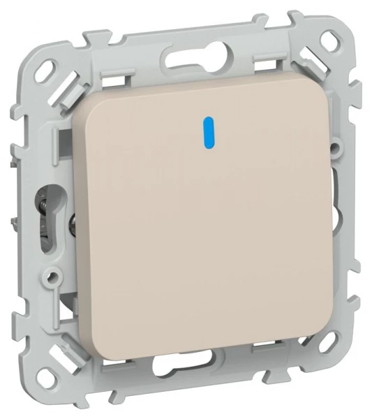 Выключатель 1-кл. СП FLITE ВС11-1-1-ФлЛ 10А с индикацией механизм льняной IEK FI-V10-1-10-1-K88 ТехноИмпульс