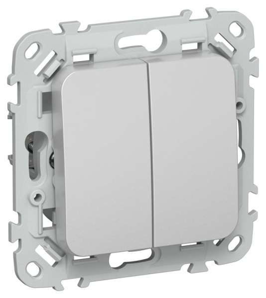 Выключатель 2-кл. СП FLITE ВС12-1-0-ФлА 10А механизм алюм. IEK FI-V20-0-10-1-K47 ТехноИмпульс