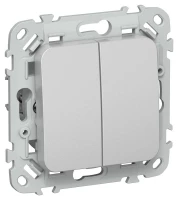 Выключатель 2-кл. СП FLITE ВС12-1-0-ФлА 10А механизм алюм. IEK FI-V20-0-10-1-K47 ТехноИмпульс