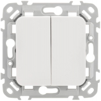 Выключатель 2-кл. СП FLITE ВС12-1-0-ФлБ 10А механизм бел. IEK FI-V20-0-10-1-K01 ТехноИмпульс