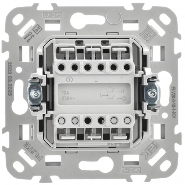 Выключатель 2-кл. СП FLITE ВС12-1-0-ФлБ 10А механизм бел. IEK FI-V20-0-10-1-K01 ТехноИмпульс