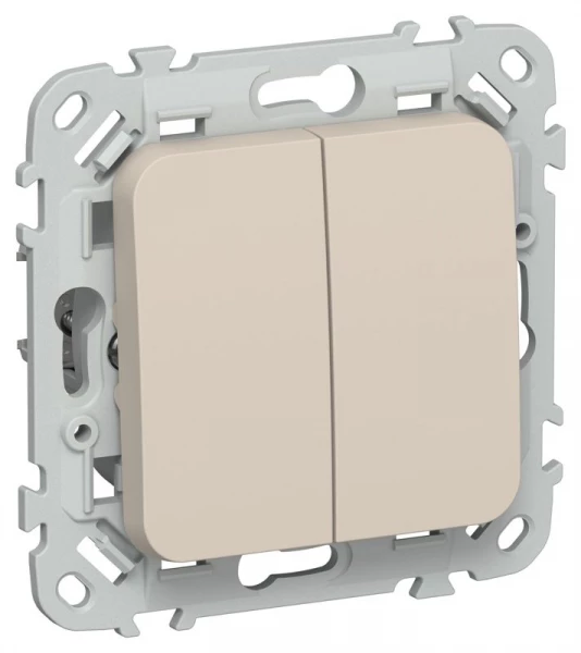 Выключатель 2-кл. СП FLITE ВС12-1-0-ФлЛ 10А механизм льняной IEK FI-V20-0-10-1-K88 ТехноИмпульс