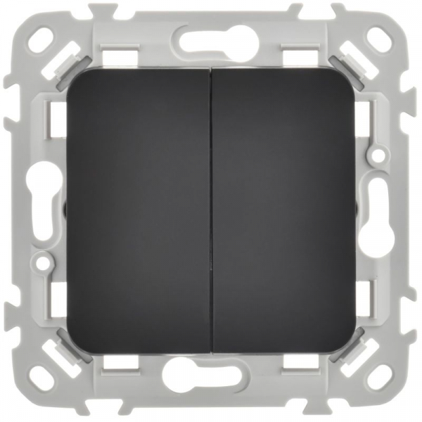 Выключатель 2-кл. СП FLITE ВС12-1-0-ФлЧ 10А механизм черн. IEK FI-V20-0-10-1-K02 ТехноИмпульс