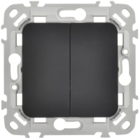 Выключатель 2-кл. СП FLITE ВС12-1-0-ФлЧ 10А механизм черн. IEK FI-V20-0-10-1-K02 ТехноИмпульс