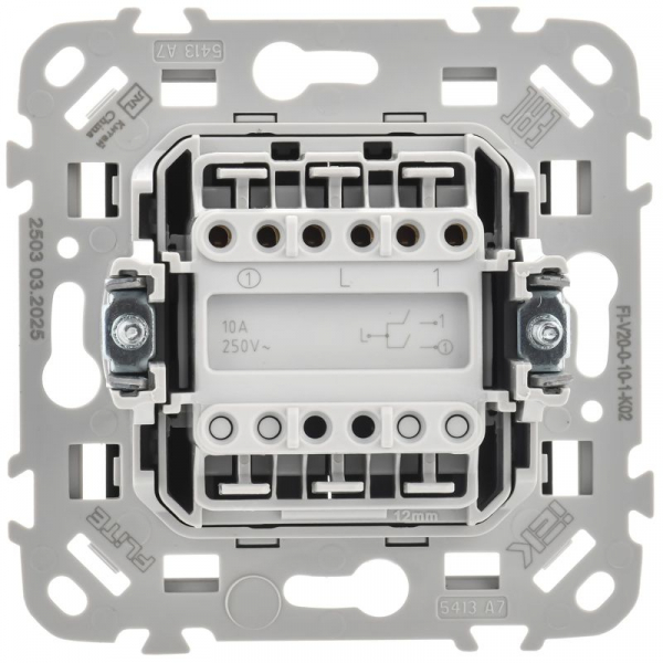 Выключатель 2-кл. СП FLITE ВС12-1-0-ФлЧ 10А механизм черн. IEK FI-V20-0-10-1-K02 ТехноИмпульс