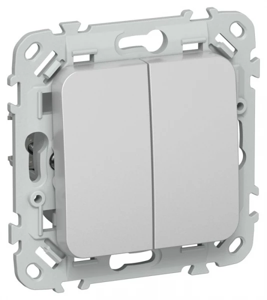 Выключатель проходной 2-кл. СП FLITE ВС62-1-0-ФлА 10А механизм алюм. IEK FI-V22-0-10-1-K47 ТехноИмпульс
