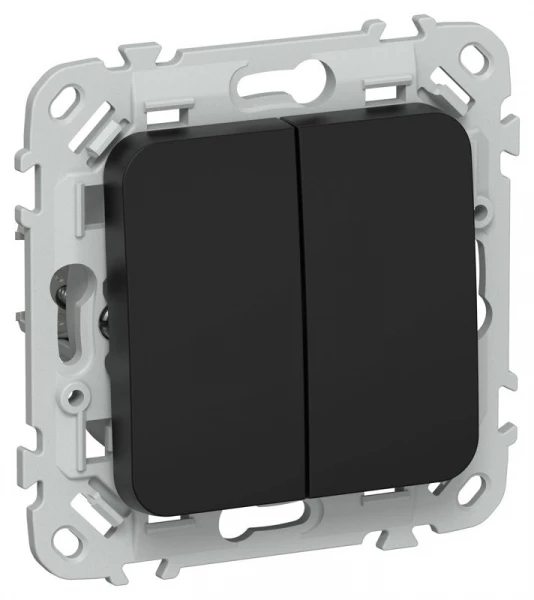 Выключатель проходной 2-кл. СП FLITE ВС62-1-0-ФлЧ 10А механизм черн. IEK FI-V22-0-10-1-K02 ТехноИмпульс