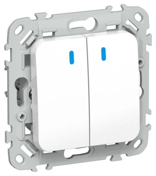 Выключатель 2-кл. СП FLITE ВС12-1-1-ФлБ 10А с индикацией механизм бел. IEK FI-V20-1-10-1-K01 ТехноИмпульс