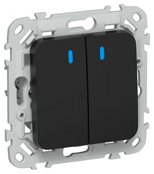 Выключатель 2-кл. СП FLITE ВС12-1-1-ФлЧ 10А с индикацией механизм черн. IEK FI-V20-1-10-1-K02 ТехноИмпульс