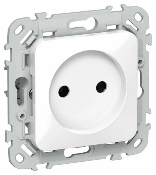 Розетка СП FLITE РС01-0-ФлБ 10А без заземл. без защ. шторок механизм бел. IEK FI-R10-10-K01 ТехноИмпульс
