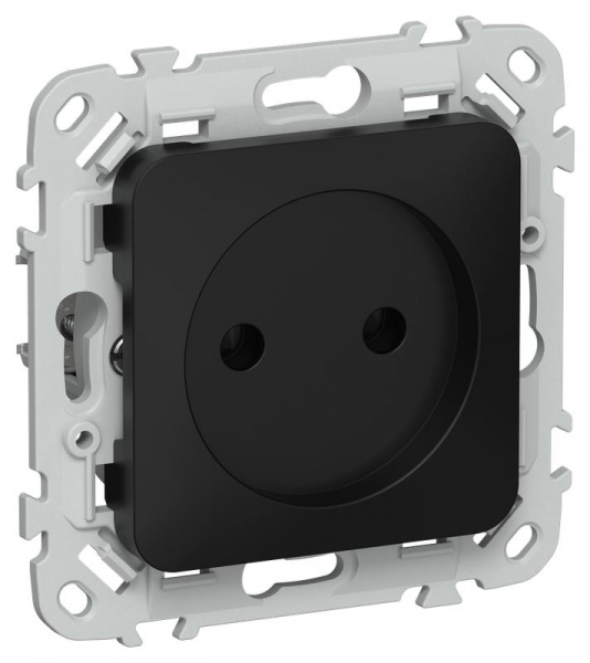 Розетка СП FLITE РС01-0-ФлЧ 10А без заземл. без защ. шторок механизм черн. IEK FI-R10-10-K02 ТехноИмпульс