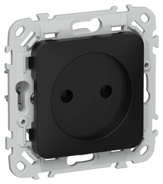 Розетка СП FLITE РС01-0-ФлЧ 10А без заземл. без защ. шторок механизм черн. IEK FI-R10-10-K02 ТехноИмпульс