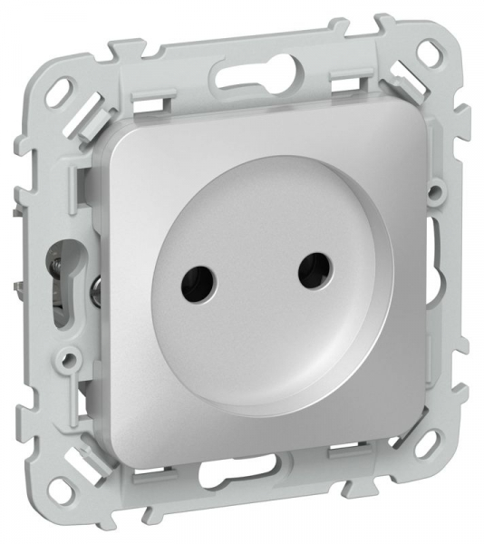 Розетка СП FLITE РС01-1-ФлА 10А без заземл. без защ. шторок безвинтовое крепление механизм алюм. IEK FI-R10-10-1-K47 ТехноИмпульс