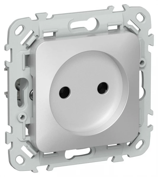 Розетка СП FLITE РС01-1-ФлА 10А без заземл. без защ. шторок безвинтовое крепление механизм алюм. IEK FI-R10-10-1-K47 ТехноИмпульс