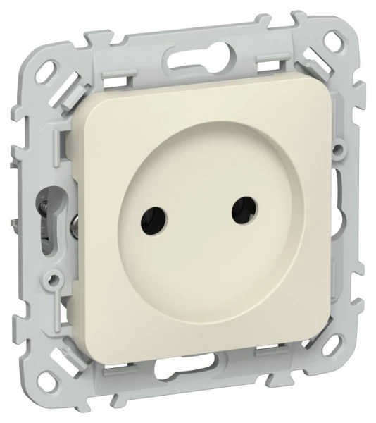 Розетка СП FLITE РС01-1-ФлСл 10А без заземл. без защ. шторок безвинтовое крепление механизм сливочный IEK FI-R10-10-1-K86 ТехноИмпульс