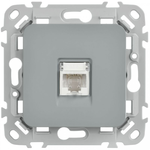Розетка компьютерная СП FLITE РК5е-1-0-ФлС RJ45 кат.5E UTP механизм сер. IEK FI-K12-1-K03 ТехноИмпульс