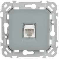 Розетка компьютерная СП FLITE РК5е-1-0-ФлС RJ45 кат.5E UTP механизм сер. IEK FI-K12-1-K03 ТехноИмпульс