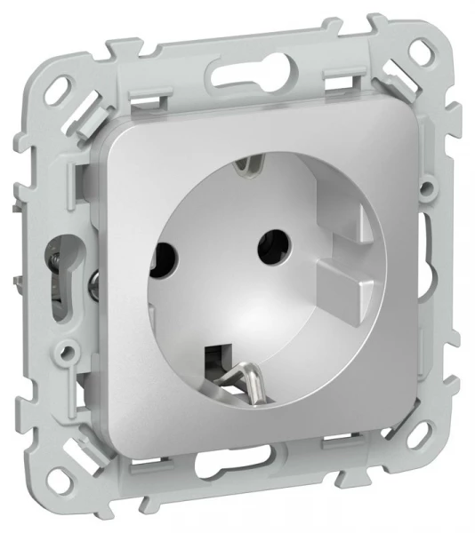 Розетка СП FLITE РС11-0-ФлА 16А с заземл. без защ. шторок механизм алюм. IEK FI-R11-16-K47 ТехноИмпульс