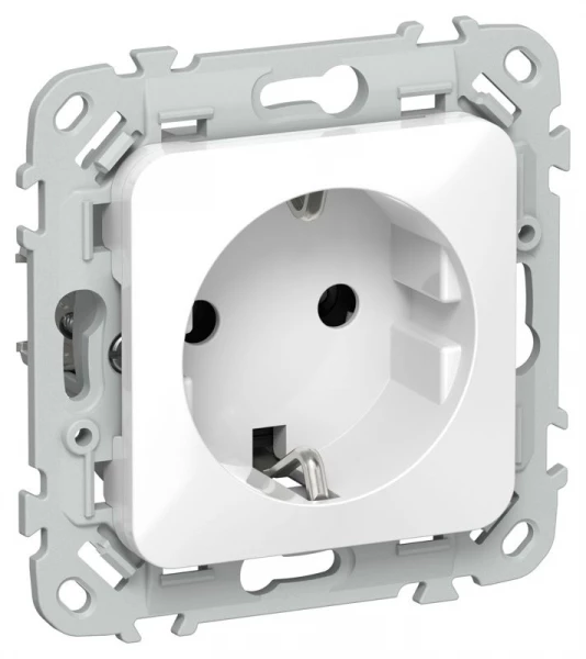 Розетка СП FLITE РС11-0-ФлБ 16А с заземл. без защ. шторок механизм бел. IEK FI-R11-16-K01 ТехноИмпульс