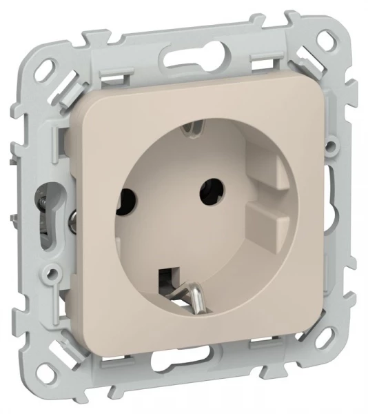 Розетка СП FLITE РС11-0-ФлЛ 16А с заземл. без защ. шторок механизм льняной IEK FI-R11-16-K88 ТехноИмпульс