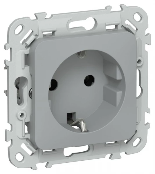 Розетка СП FLITE РС11-0-ФлС 16А с заземл. без защ. шторок механизм сер. IEK FI-R11-16-K03 ТехноИмпульс