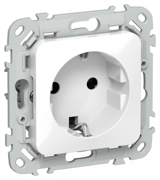 Розетка СП FLITE РС11-1-ФлБ 16А с заземл. без защ. шторок безвинтовое крепление механизм бел. IEK FI-R11-16-1-K01 ТехноИмпульс