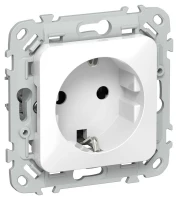 Розетка СП FLITE РС11-1-ФлБ 16А с заземл. без защ. шторок безвинтовое крепление механизм бел. IEK FI-R11-16-1-K01 ТехноИмпульс
