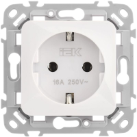 Розетка СП FLITE РС11-1-ФлБ 16А с заземл. без защ. шторок безвинтовое крепление механизм бел. IEK FI-R11-16-1-K01 ТехноИмпульс