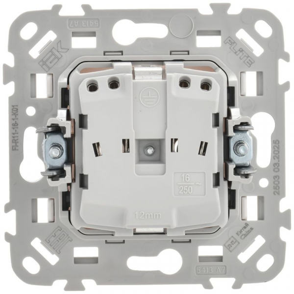 Розетка СП FLITE РС11-1-ФлБ 16А с заземл. без защ. шторок безвинтовое крепление механизм бел. IEK FI-R11-16-1-K01 ТехноИмпульс