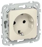 Розетка СП FLITE РС11-1-ФлСл 16А с заземл. без защ. шторок безвинтовое крепление механизм сливочный IEK FI-R11-16-1-K86 ТехноИмпульс