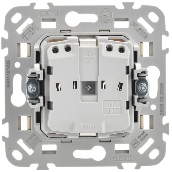 Розетка СП FLITE РС11-1-ФлСл 16А с заземл. без защ. шторок безвинтовое крепление механизм сливочный IEK FI-R11-16-1-K86 ТехноИмпульс