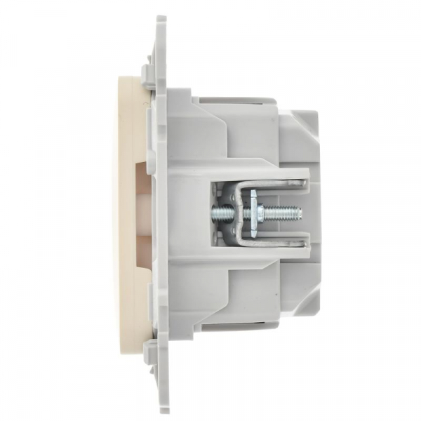 Розетка СП FLITE РС11-1-ФлСл 16А с заземл. без защ. шторок безвинтовое крепление механизм сливочный IEK FI-R11-16-1-K86 ТехноИмпульс