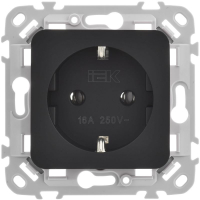 Розетка СП FLITE РС11-1-ФлЧ 16А с заземл. без защ. шторок безвинтовое крепление механизм черн. IEK FI-R11-16-1-K02 ТехноИмпульс