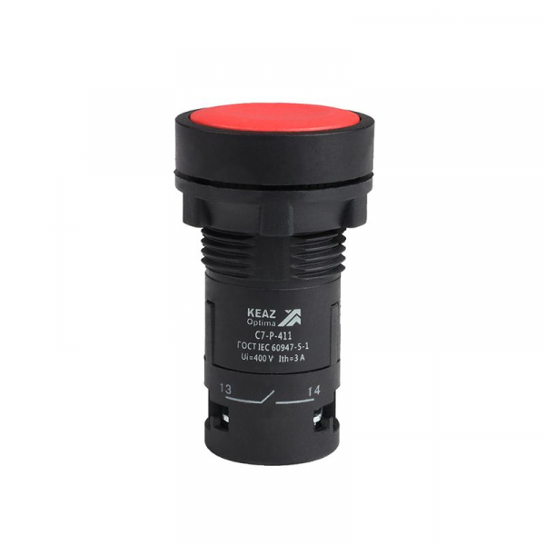 Кнопка OptiSignal Compact D22 С7-P-411 красн. 1НО+1НЗ XB7NA45 КЭАЗ 362045 ТехноИмпульс