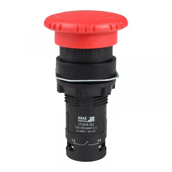 Кнопка аварийного останова OptiSignal Compact D22 С7-ESTR-411 красн. 1НО+1НЗ XB7ES545P КЭАЗ 362131 ТехноИмпульс