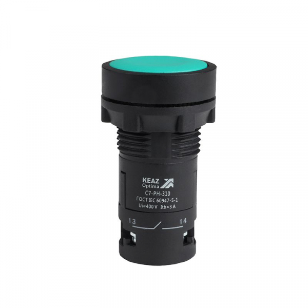 Кнопка с фиксацией OptiSignal Compact D22 С7-PH-310 зел. 1НО XB7NH31 КЭАЗ 362062 ТехноИмпульс