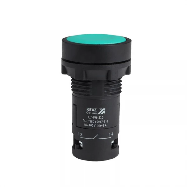 Кнопка с фиксацией OptiSignal Compact D22 С7-PH-310 зел. 1НО XB7NH31 КЭАЗ 362062 ТехноИмпульс