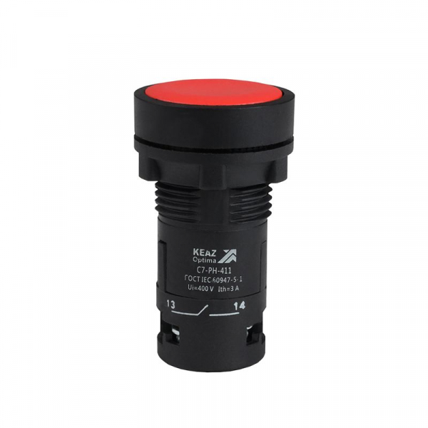 Кнопка с фиксацией OptiSignal Compact D22 С7-PH-411 красн. 1НО+1НЗ XB7NH45 КЭАЗ 362075 ТехноИмпульс
