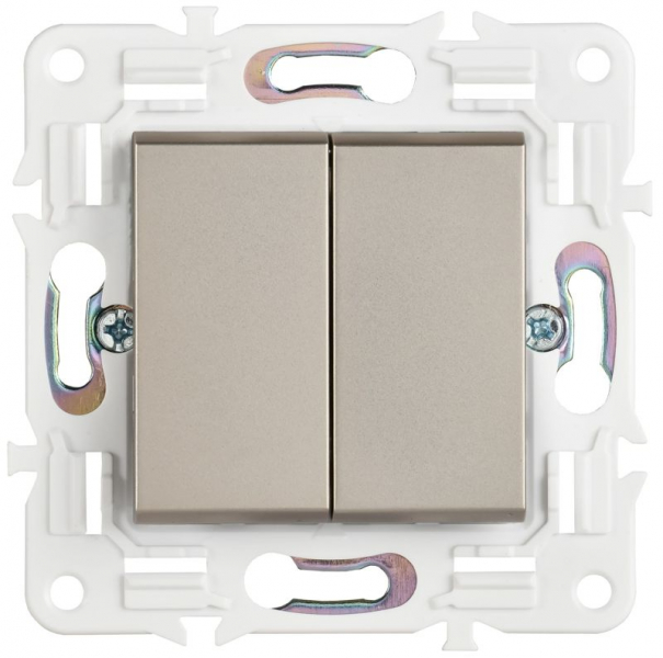 Выключатель 2-кл. SKANDY 10А SK-V04Sh шампань IEK SK-V20-0-10-K37 ТехноИмпульс