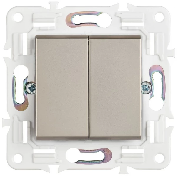 Выключатель 2-кл. SKANDY 10А SK-V04Sh шампань IEK SK-V20-0-10-K37 ТехноИмпульс