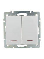 Выключатель 2-кл. СП Rain IP20 с подсветкой механизм бел. LEZARD 703-0288-112 ТехноИмпульс