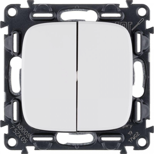 Выключатель 2-кл. СП Valena Allure 10А IP20 250В с лицев. панелью безвинтов. зажимы механизм бел. Leg 752705 ТехноИмпульс