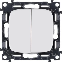 Выключатель 2-кл. СП Valena Allure 10А IP20 250В с лицев. панелью безвинтов. зажимы механизм бел. Leg 752705 ТехноИмпульс