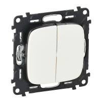 Выключатель 2-кл. СП Valena Allure 10А IP20 250В с лицев. панелью безвинтов. зажимы механизм бел. Leg 752705 ТехноИмпульс