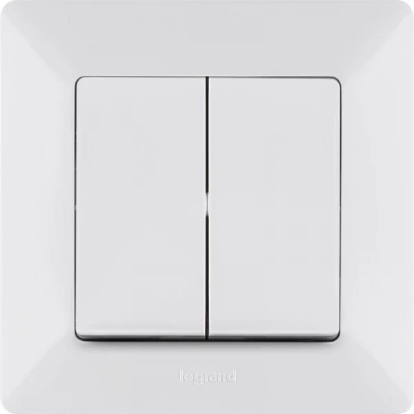 Выключатель 2-кл. СП Valena Life 10А IP20 250В с лицев. панелью безвинтов. зажимы механизм бел. Leg 752405 ТехноИмпульс