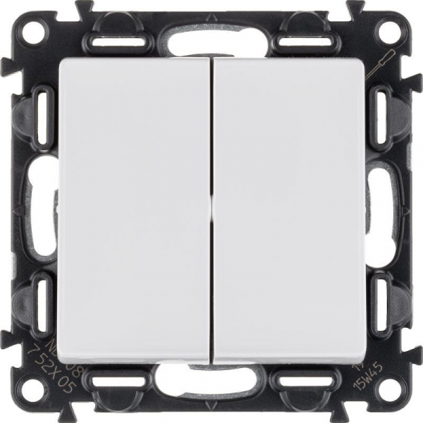 Выключатель 2-кл. СП Valena Life 10А IP20 250В с лицев. панелью безвинтов. зажимы механизм бел. Leg 752405 ТехноИмпульс