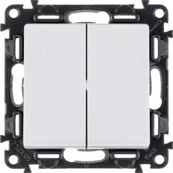 Выключатель 2-кл. СП Valena Life 10А IP20 250В с лицев. панелью безвинтов. зажимы механизм бел. Leg 752405 ТехноИмпульс