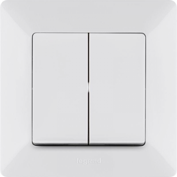 Выключатель 2-кл. СП Valena Life 10А IP20 250В с лицев. панелью безвинтов. зажимы механизм бел. Leg 752405 ТехноИмпульс