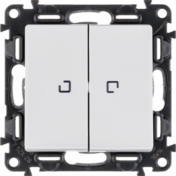 Выключатель 2-кл. СП Valena Life 10А IP20 250В 10AX с подсветкой с лицев. панелью механизм бел. Leg 752428 ТехноИмпульс